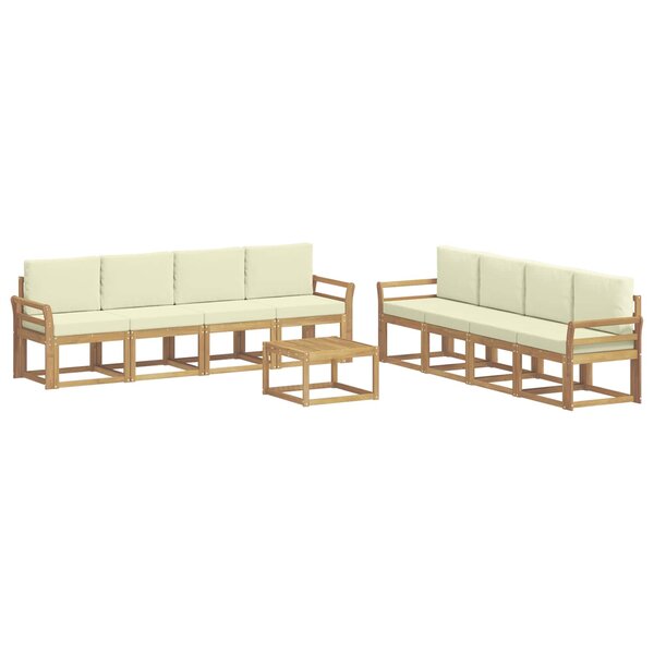 vidaXL Ensemble de canapés d'extérieur 9 pc Blanc et crème