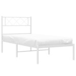 vidaXL Cadre de lit métal sans matelas et tête de lit blanc 107x203 cm