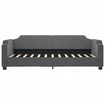 vidaXL Lit de jour gris foncé 100x190 cm tissu
