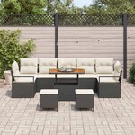 vidaXL Ensemble de canapé de jardin 10 Pièces Noir Poly rotin