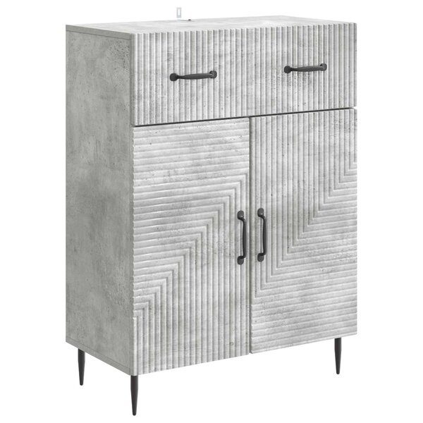 vidaXL Buffet Gris béton 66 x 34 5 x 89 5 cm Bois d'ingénierie