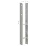 vidaXL Piquets de clôture 2 Pièces Argenté 8x6x60 cm Acier galvanisé