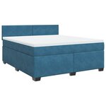 vidaXL Sommier à lattes de lit et matelas bleu 180x200 cm velours