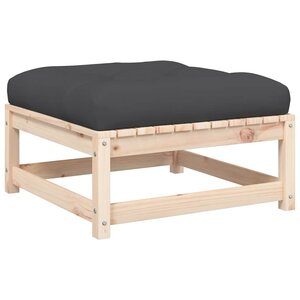 vidaXL Repose-pied de jardin avec coussin bois de pin massif