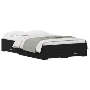 vidaXL Cadre de lit Chêne noir 120 x 190 cm Bois d'ingénierie