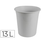 Corbeille papier q-connect plastique resistant 13l       275x285mm coloris gris opaque