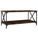 vidaXL Table basse Chêne fumé 100x50x45 cm Bois d'ingénierie et fer