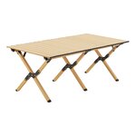 Set de table et 4 chaises de camping tissu Oxford 600D effet bois beige 03_0010694