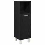 vidaXL Ensemble de mobilier de salle de bain avec étagère 3 Pièces Noir