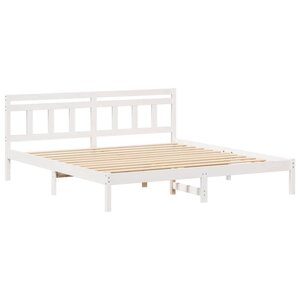 vidaXL Cadre de lit Blanc 200 x 200 cm Pin massif