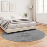 vidaXL Tapis en fausse Tafalla Gris Ø 200 cm Polyester