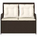 vidaXL Banc de jardin avec coussin Marron Poly rotin