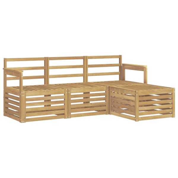 vidaXL Ensemble de canapés d'extérieur 4 pc Blanc Bois d'Acacia Massif