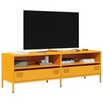 vidaXL Meuble TV jaune moutarde 135x39x43 5 cm acier laminé à froid