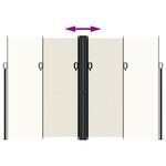 vidaXL Auvent latéral rétractable Crème 220x1200 cm