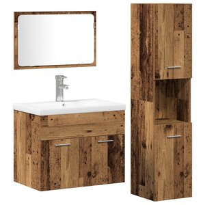 vidaXL Ensembles 3 Pièces Bois ancien 30 x 30 x 130 cm Bois d'ingénierie
