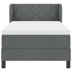 Lit avec sommier et matelas vidaXL gris foncé 100x200 cm en tissu