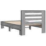 vidaXL Cadre de lit sonoma gris 100x200 cm bois d'ingénierie et métal