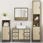 vidaXL Ensemble de meubles de salle de bain 4 Pièces chêne sonoma
