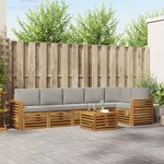 vidaXL Ensemble de canapé d'angle 7 Pièces Gris Naturel et Clair