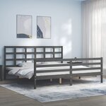 vidaXL Cadre de lit sans matelas gris 200x200 cm bois massif