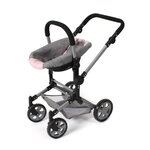 Bayer Chic 2000 712-15 - Siège auto pour poupée avec adaptateur - Gris-rose
