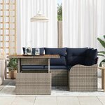 vidaXL Ensemble de canapé de jardin 5 Pièces Gris et bleu marine