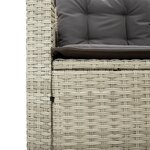 vidaXL Canapé de jardin et table et coussins en forme de L gris clair