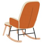 vidaXL Chaise à bascule avec tabouret Blanc crème Tissu