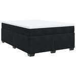 vidaXL Sommier à lattes de lit et matelas Noir 160x200 cm Velours