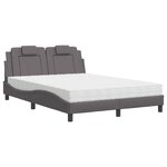 vidaXL Lit avec matelas gris 140x190 cm similicuir