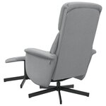 vidaXL Fauteuil inclinable avec repose-pied gris clair tissu