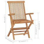 vidaXL Chaises de jardin et coussins anthracite lot de 4 Bois de teck