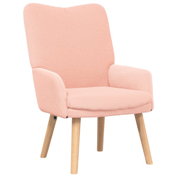 vidaXL fauteuil relaxant en tissu en laine bouclée rose