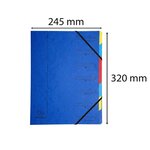 Trieur Agrafé Avec Élastiques 7 Compartiments - Bleu - X 12 - Exacompta