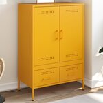 vidaXL Buffet haut jaune moutarde 68x39x101 5 cm acier laminé à froid