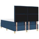 vidaXL Lit Box Spring avec Matelas & Banc Bleu 140x200 cm Tissu