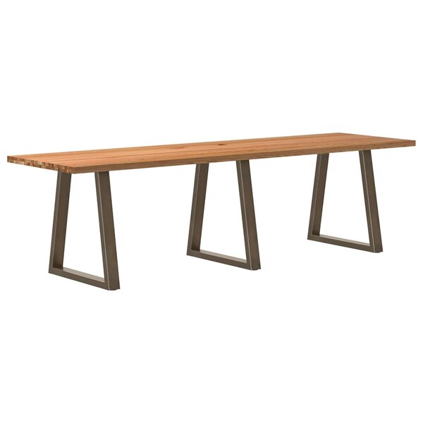 vidaXL Table à manger marron clair 280x80x74 cm rectangulaire