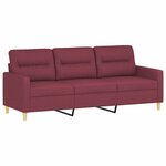 vidaXL Ensemble de canapés 2 Pièces avec coussins rouge bordeaux tissu