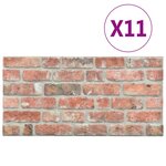 vidaXL Panneaux muraux 3D avec design de brique rouge 11 Pièces EPS