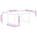 vidaXL Table à manger et bord naturel bois massif chêne