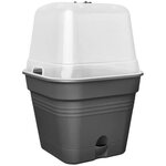 Pot De fleurs Carré - Plastique - Réservoir - Ø 20 - Noir