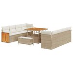 vidaXL Ensemble de canapé de jardin 11 Pièces Beige et crème