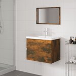 vidaXL Meubles de salle de bain Chêne fumé Bois d'ingénierie