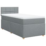 vidaXL Sommier à lattes de lit avec matelas Gris clair 100x200cm Tissu