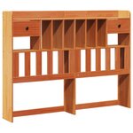 vidaXL Lit bibliothèque sans matelas cire marron 160x200 cm pin massif
