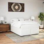 vidaXL Sommier à lattes de lit avec matelas Blanc 140x200cm Similicuir