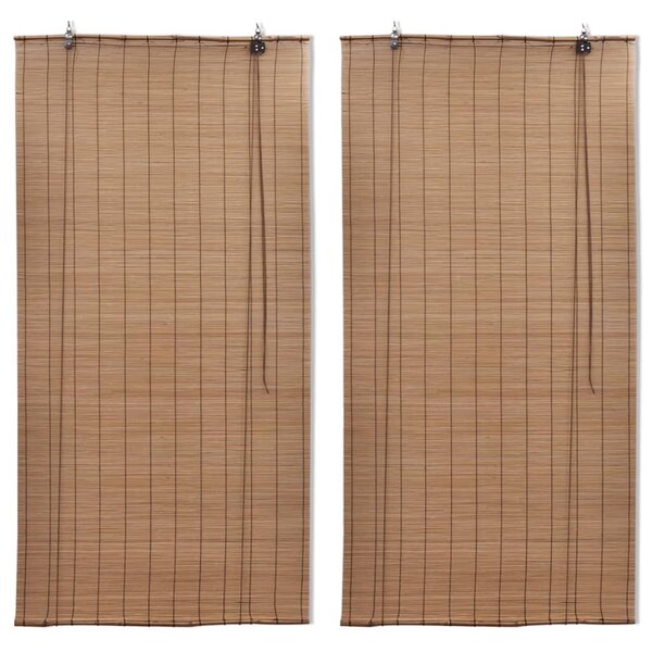 vidaXL Stores roulants en bambou 2 Pièces Marron 120x220 cm