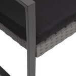 vidaXL Banc de jardin à 3 places et coussins gris foncé PP rotin