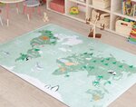 Tapis enfant MONDE 80 x 150 cm - Vert